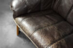Three-seater vintage leather sofa, Denmark, 1970s