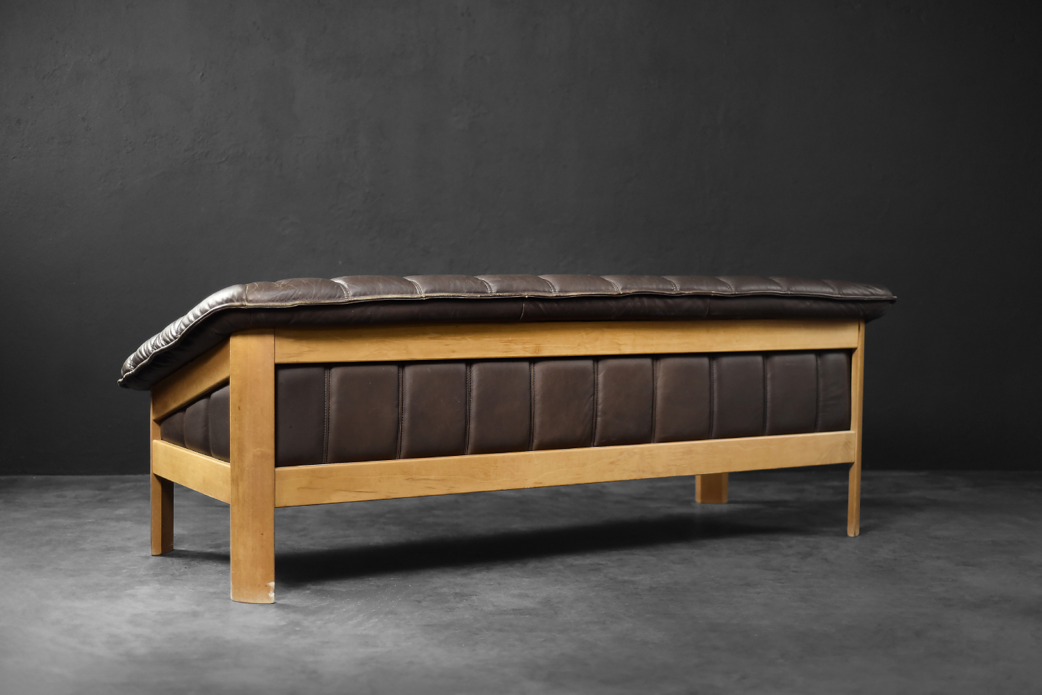 Three-seater vintage leather sofa, Denmark, 1970s
