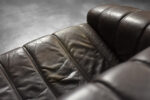 Vintage two-seater leather sofa, Denmark, 1970s