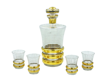 Komplet do likierów, Borocrystal, Bohemia, Czechosłowacja, lata 50