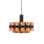 Miedziana lampa proj. Werner Schou dla Coronell Elektro, lata 70