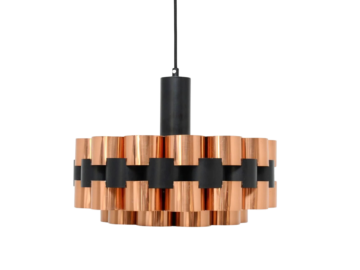 Miedziana lampa proj. Werner Schou dla Coronell Elektro, lata 70