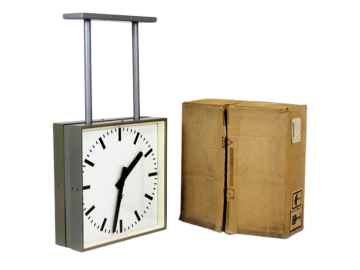 Nowy dwustronny zegar kolejowy Pragotron, Czechosłowacja, lata 80