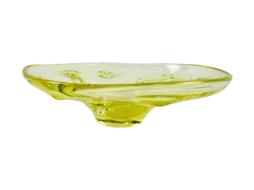 Szklana patera proj. Josef Hospodka, Chribska Glassworks, Czechosłowacja, lata 60