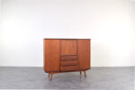 Skandynawski highboard tekowy, Dania, lata 60