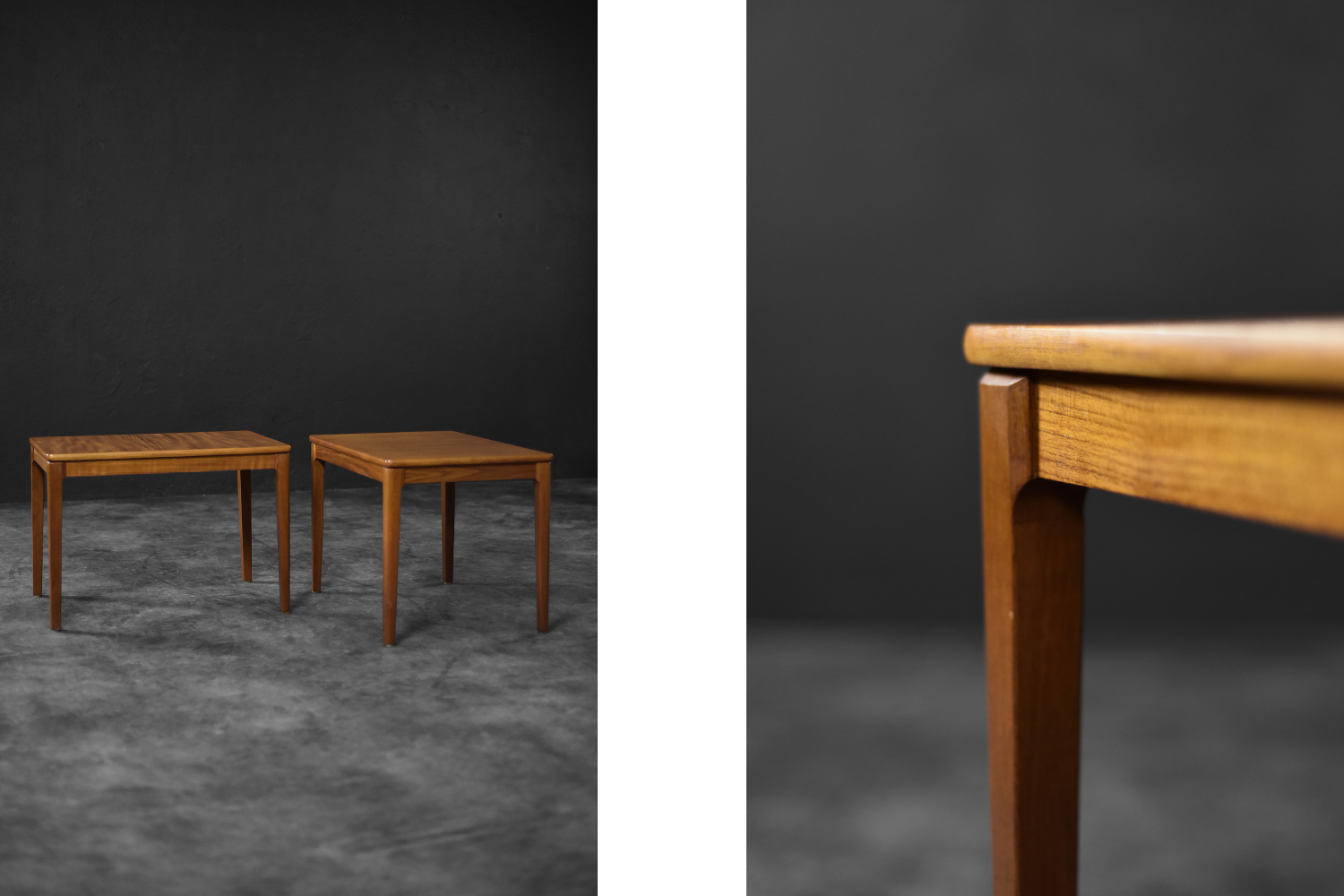 Komplet stolików tekowych, proj. Albert Larsson dla Alberts Tibro, Szwecja, lata 60