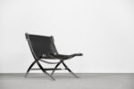 Minimalistyczne krzesło skórzane, Włochy, lata 80