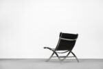 Minimalistyczne krzesło skórzane, Włochy, lata 80
