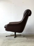 Swivel leather armchair, Denmark, 1960s/70s