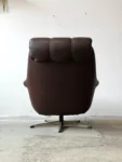 Swivel leather armchair, Denmark, 1960s/70s