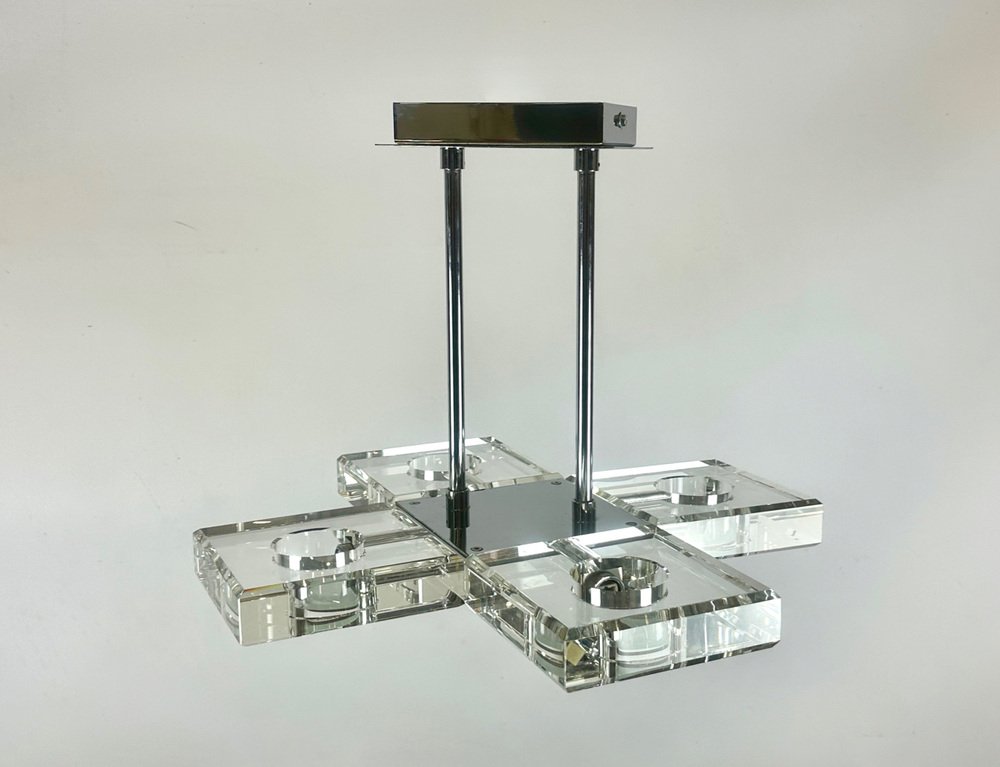 Kryształowa lampa sufitowa, lata 90