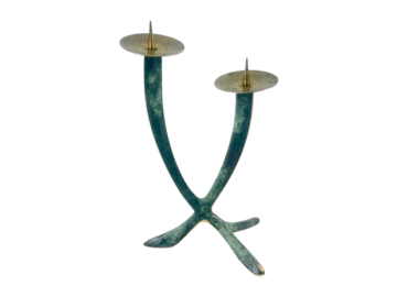 Modernistyczny świecznik z brązu, Austria, lata 60