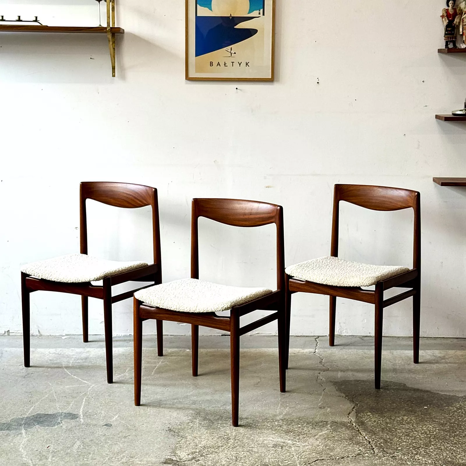 Tekowe krzesła, Lübke, Niemcy, lata 60