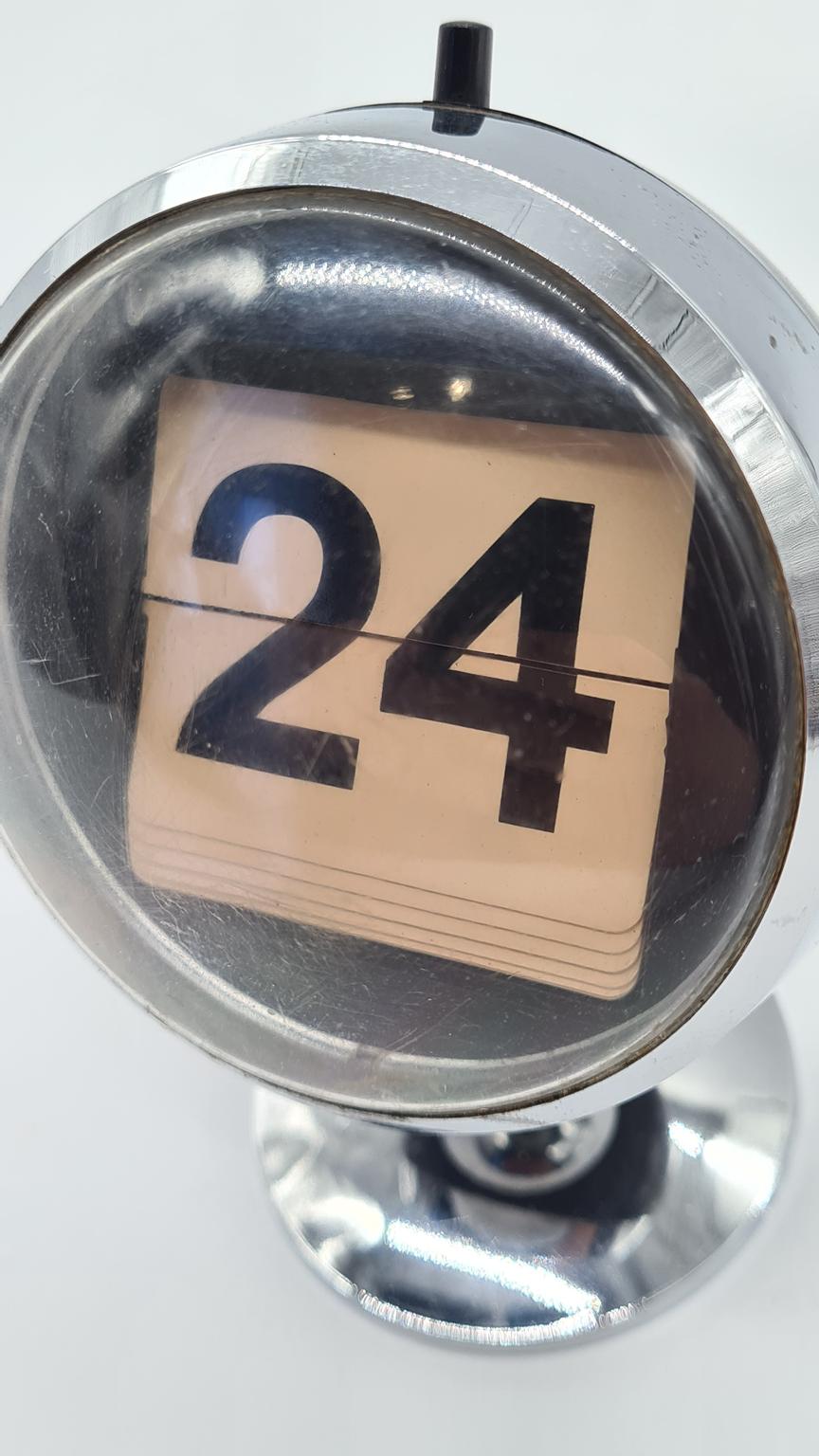 Wieczny kalendarz klapkowy Space Age, lata 70