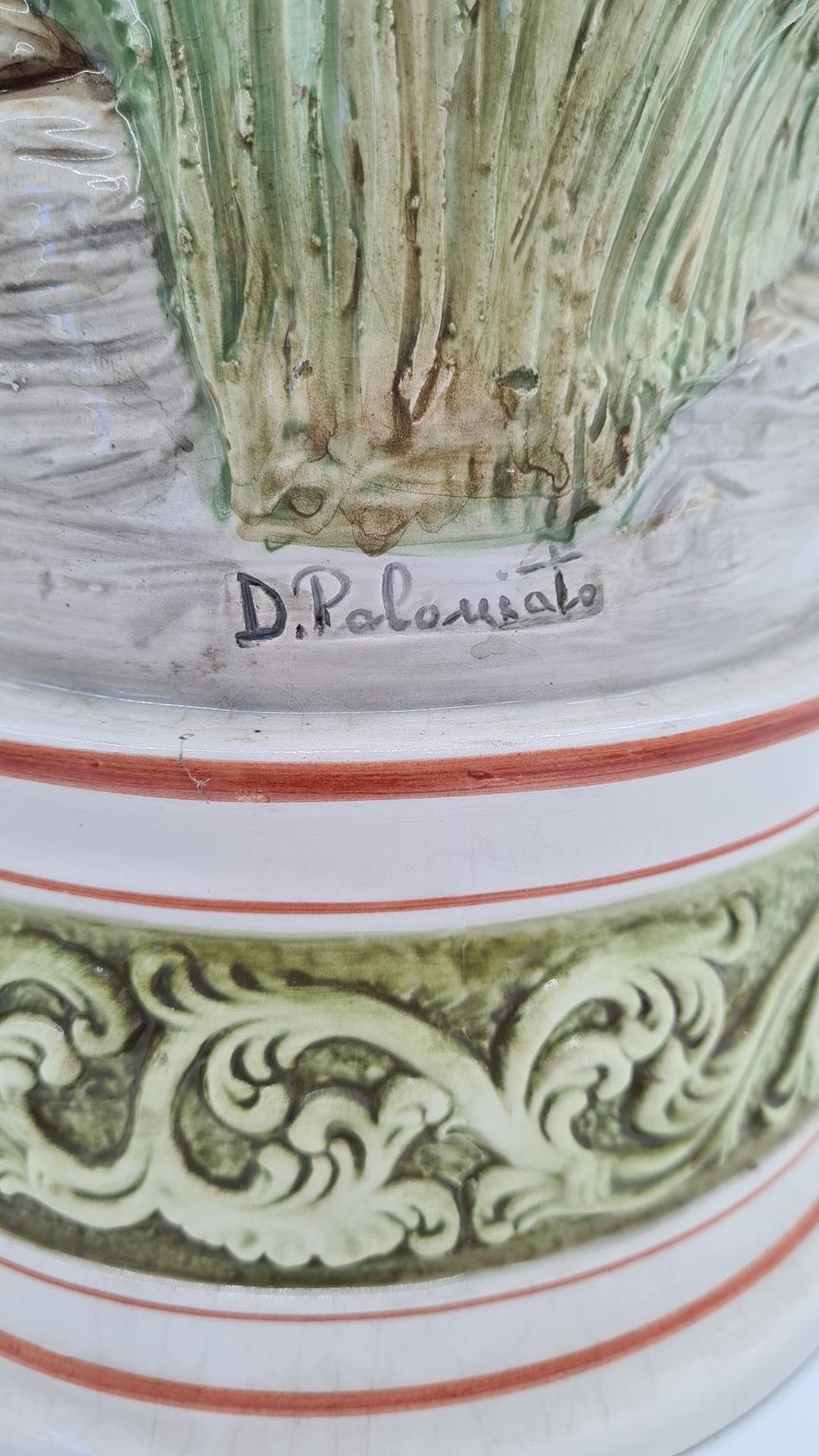 Wysoka ceramiczna figura "kobieta zbierająca kwiaty" proj. Domenico Poloniato, Włochy, lata 80