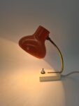 Pomarańczowa lampa biurkowa, lata 60/70