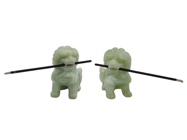 Chińskie figurki Foo Dog z jadeitu, Chiny, XIX wiek