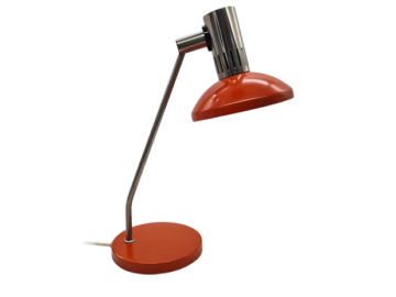 Czerwona lampa stołowa, prod. Aka Leuchten, Niemcy, lata 70