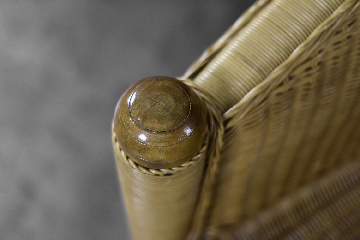 Fotel rattanowy Barrel Chair w stylu Boho, Włochy, lata 70