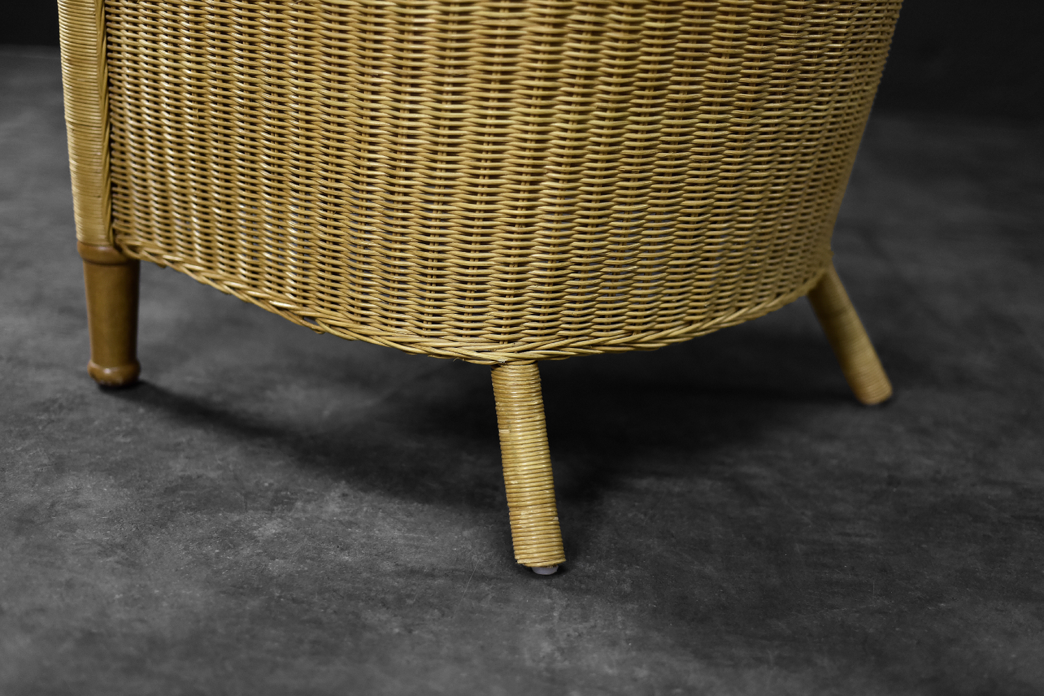 Fotel rattanowy Barrel Chair w stylu Boho, Włochy, lata 70