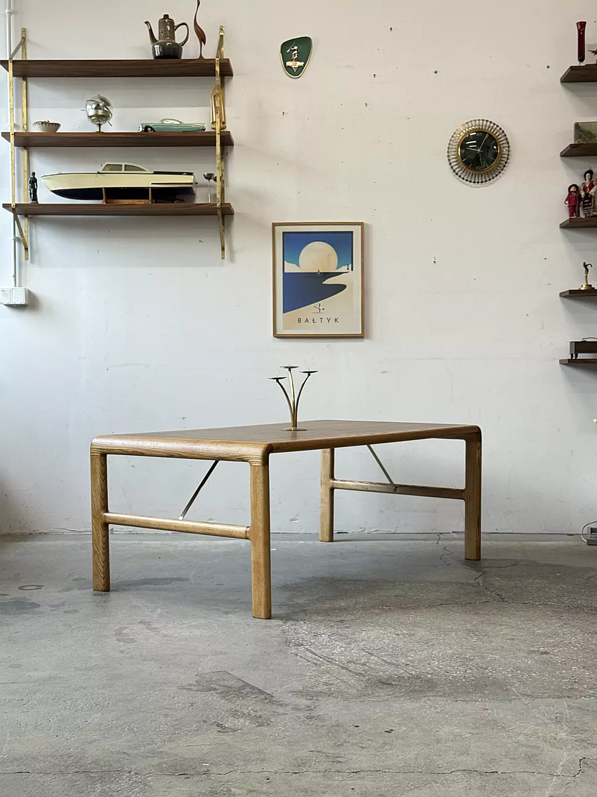 Ash coffee table with teak mosaic, Denmark, 1960s/70s