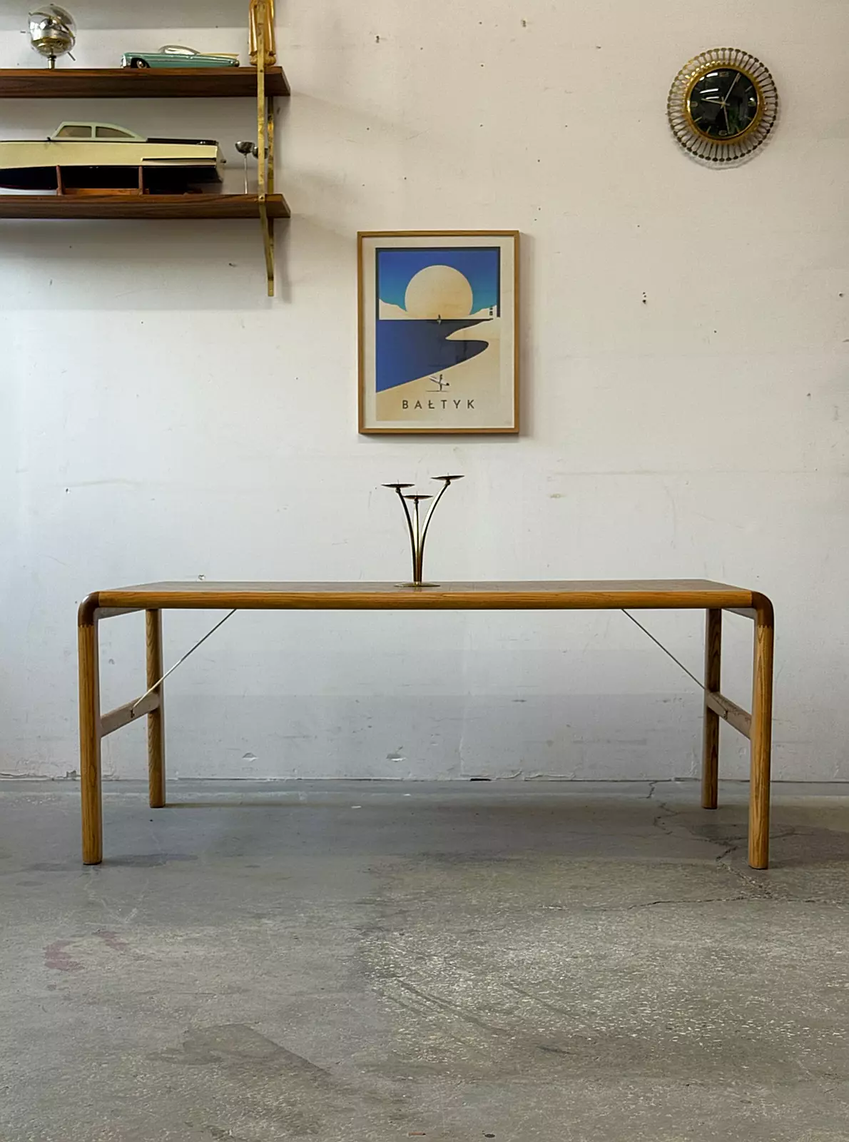 Ash coffee table with teak mosaic, Denmark, 1960s/70s