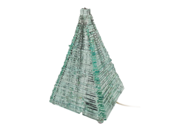 Lampa w kształcie piramidy ze szkła, Francja, lata 70