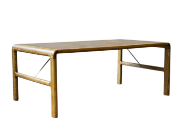 Ława jesionowa z tekową mozaika, Dania, lata 60/70