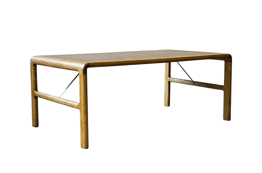 Ash coffee table with teak mosaic, Denmark, 1960s/70s