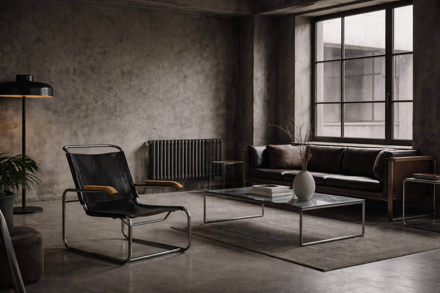 B35 Leather Armchair, Designed by Marcel Breuer, Thonet, Germany, 1930s