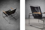 B35 Leather Armchair, Designed by Marcel Breuer, Thonet, Germany, 1930s