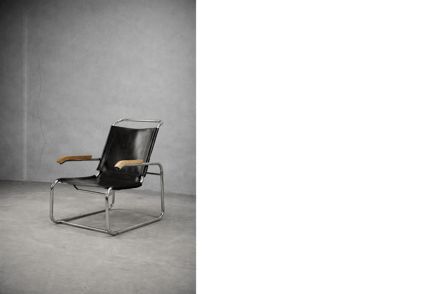 B35 Leather Armchair, Designed by Marcel Breuer, Thonet, Germany, 1930s