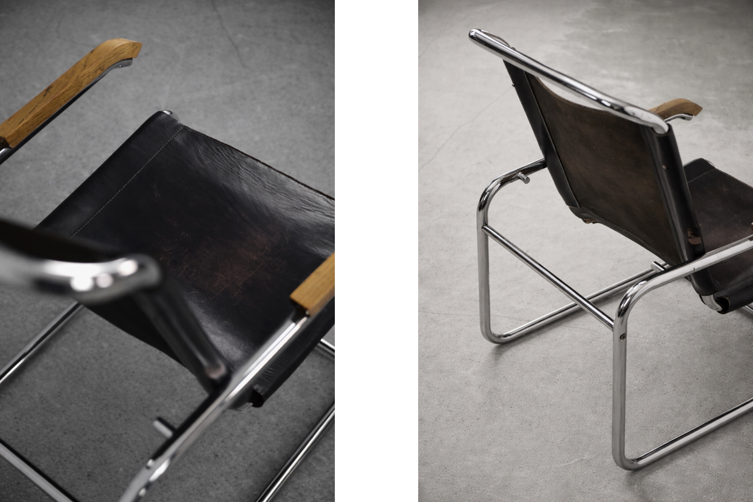 B35 Leather Armchair, Designed by Marcel Breuer, Thonet, Germany, 1930s