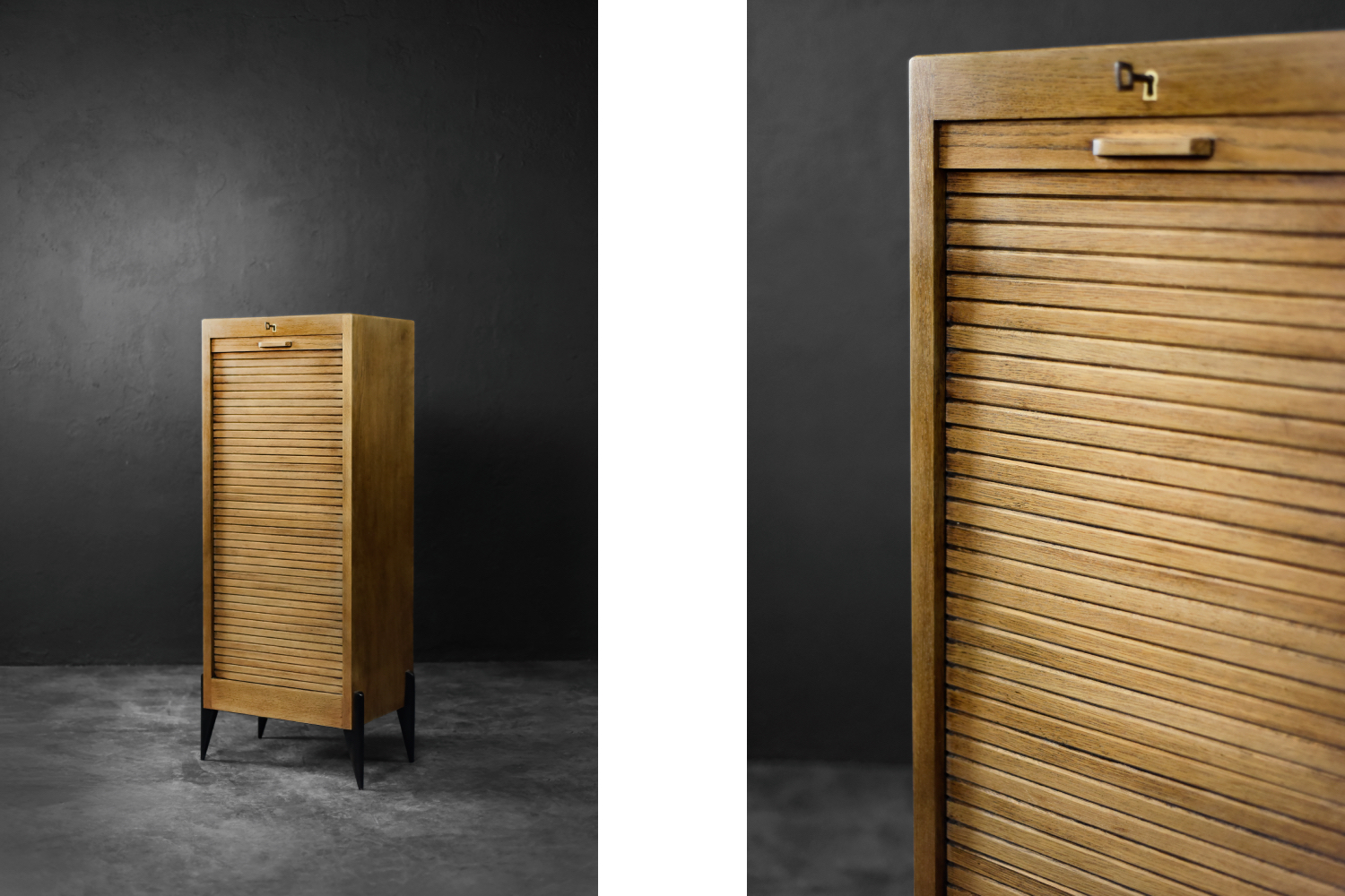 Industrialna szafka roletowa z wieloma szufladami, Dania, lata 50