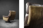 Vintage leather lounge chair, Lystager Industri, Denmark, 1970s