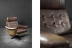 Vintage leather lounge chair, Lystager Industri, Denmark, 1970s