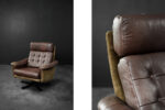 Vintage leather lounge chair, Lystager Industri, Denmark, 1970s