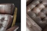 Vintage leather lounge chair, Lystager Industri, Denmark, 1970s