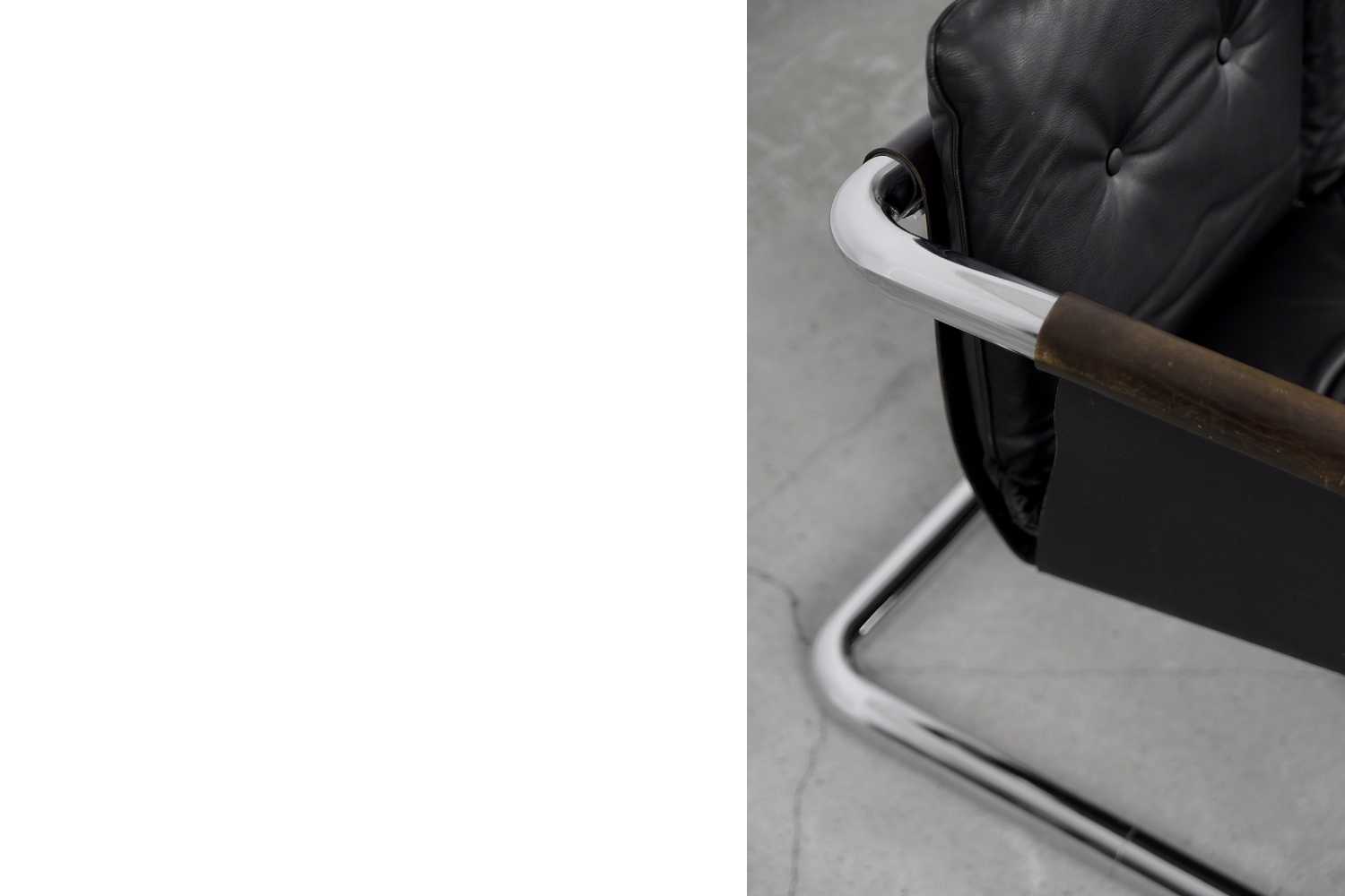 Brutalistyczna sofa skórzana, lata 50