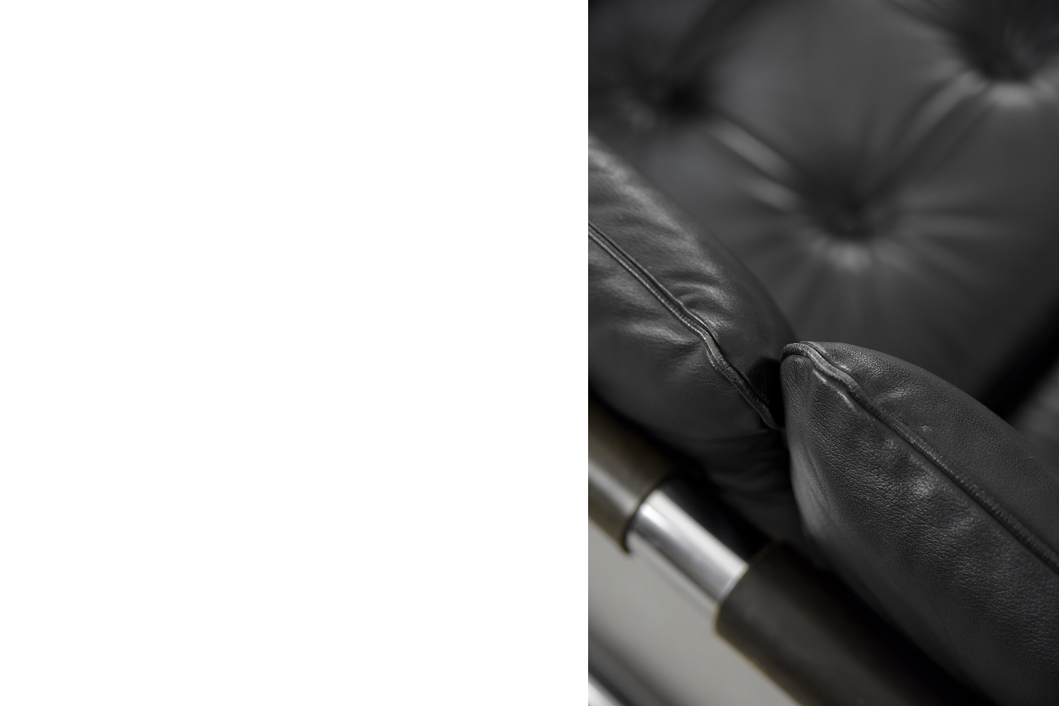 Brutalistyczna sofa skórzana, lata 50