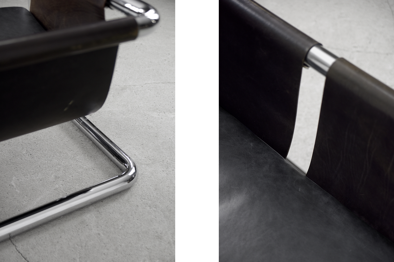 Brutalistyczna sofa skórzana, lata 50