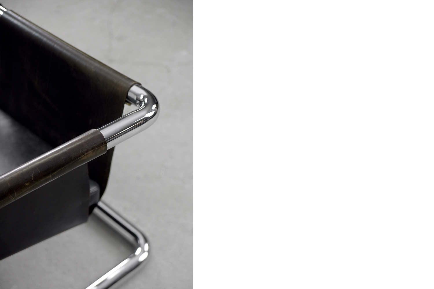 Brutalistyczna sofa skórzana, lata 50