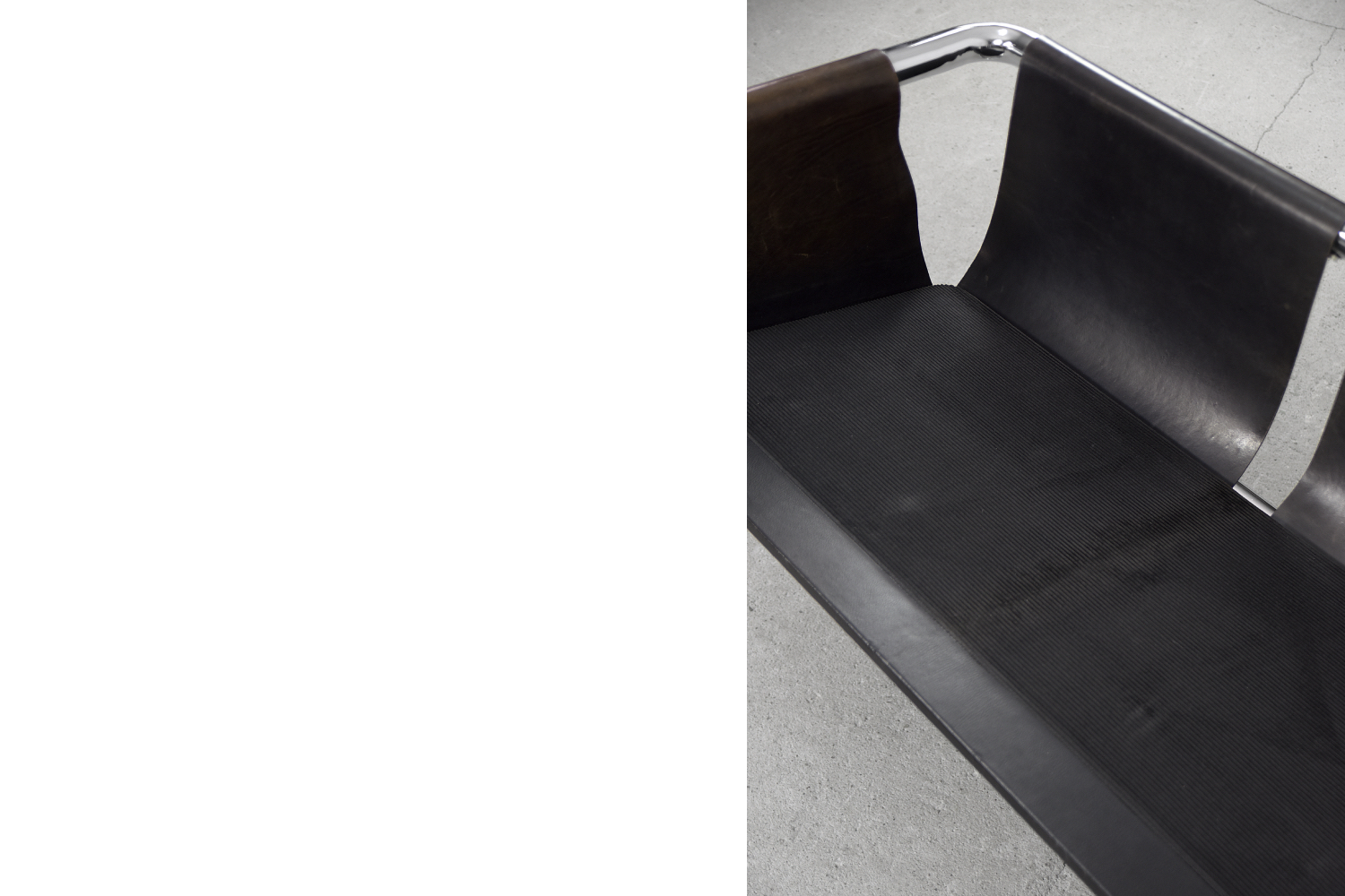 Brutalistyczna sofa skórzana, lata 50