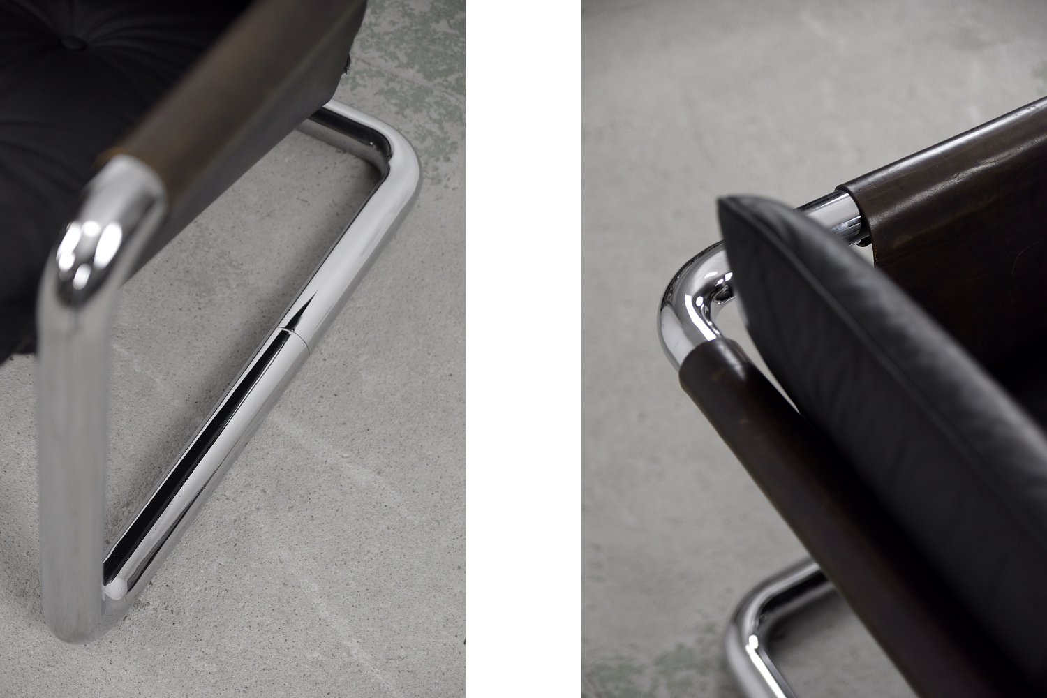 Brutalistyczna sofa skórzana, lata 50