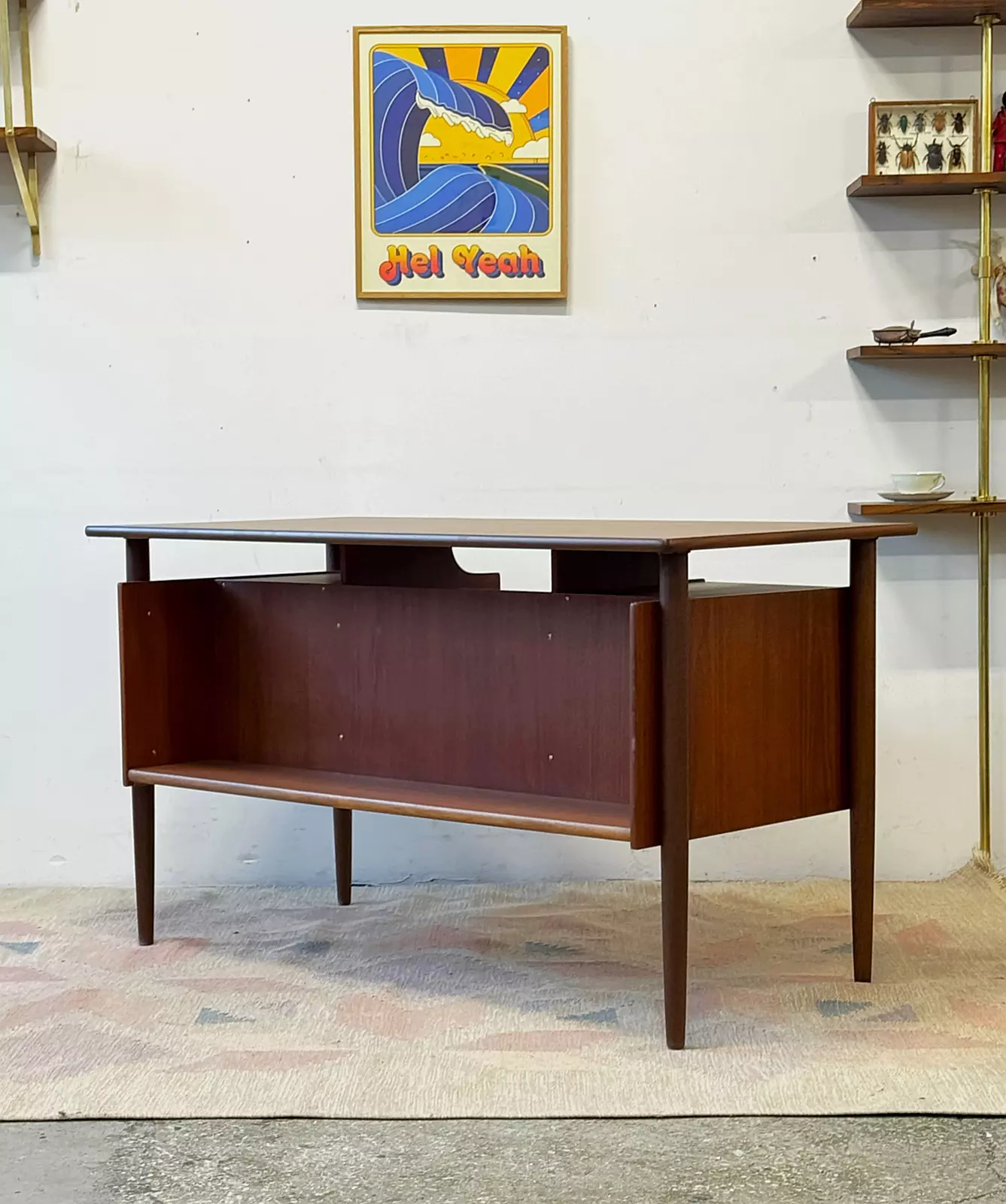 Biurko tekowe vintage, Dania, lata 60/70