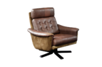 Vintage leather lounge chair, Lystager Industri, Denmark, 1970s