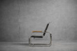 B35 Leather Armchair, Designed by Marcel Breuer, Thonet, Germany, 1930s