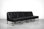 Modular Sofa / Set of 4 Leather Armchairs by Klöber, Germany, 1980s