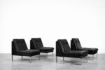 Modular Sofa / Set of 4 Leather Armchairs by Klöber, Germany, 1980s