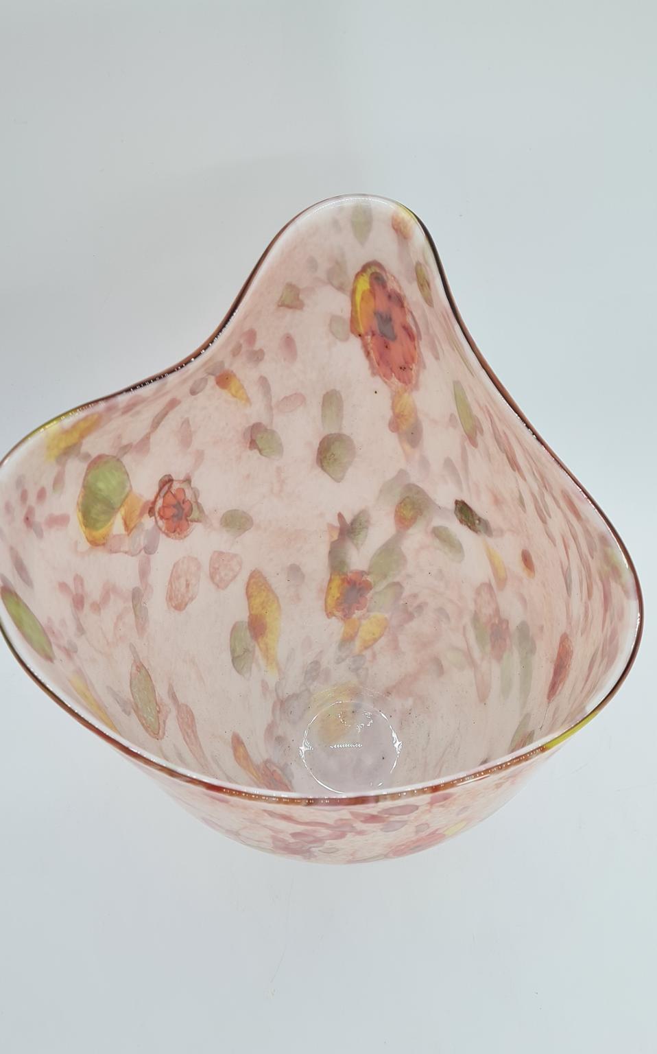 Duży wazon vintage, szkło artystyczne konfetti, lata 60